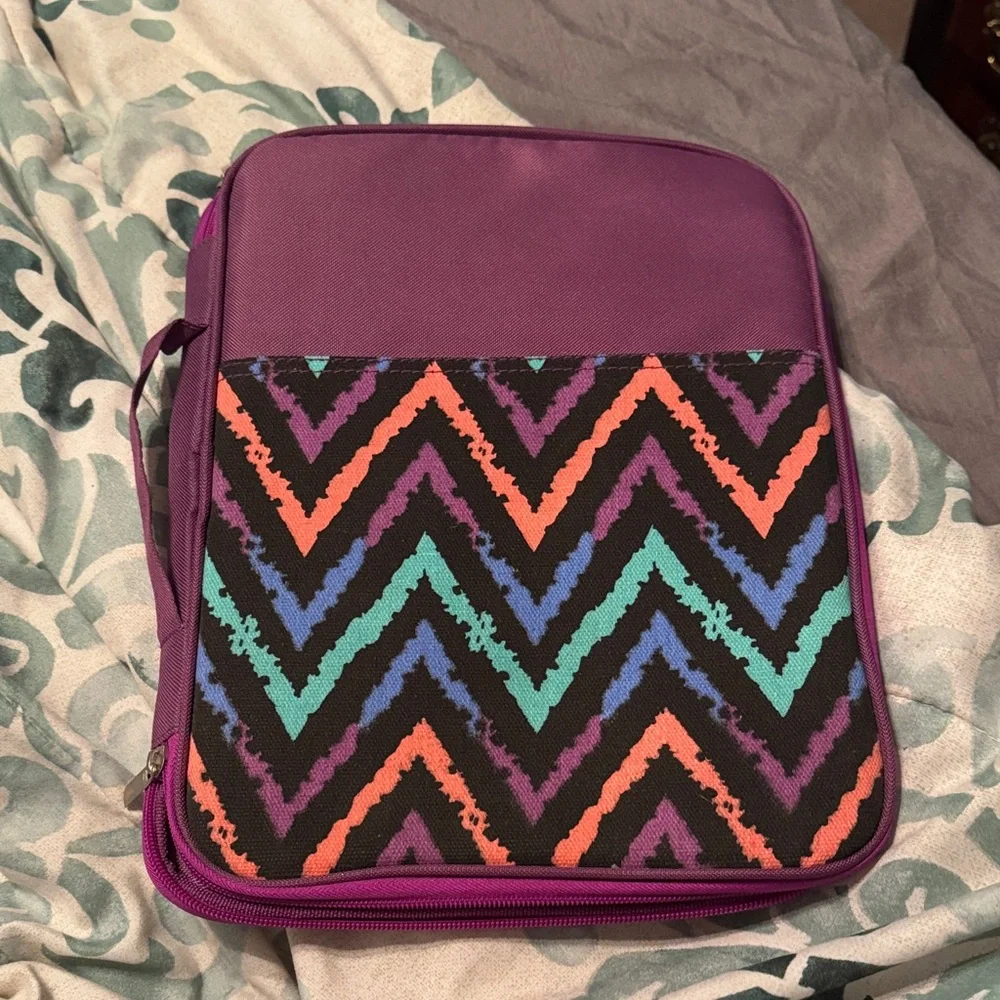 Purple Zigzag Patterned Bag